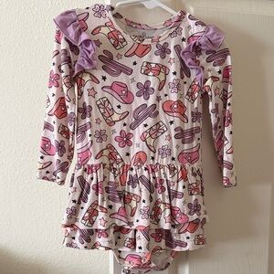 Caden Lane Pink and Purple Floral Romper